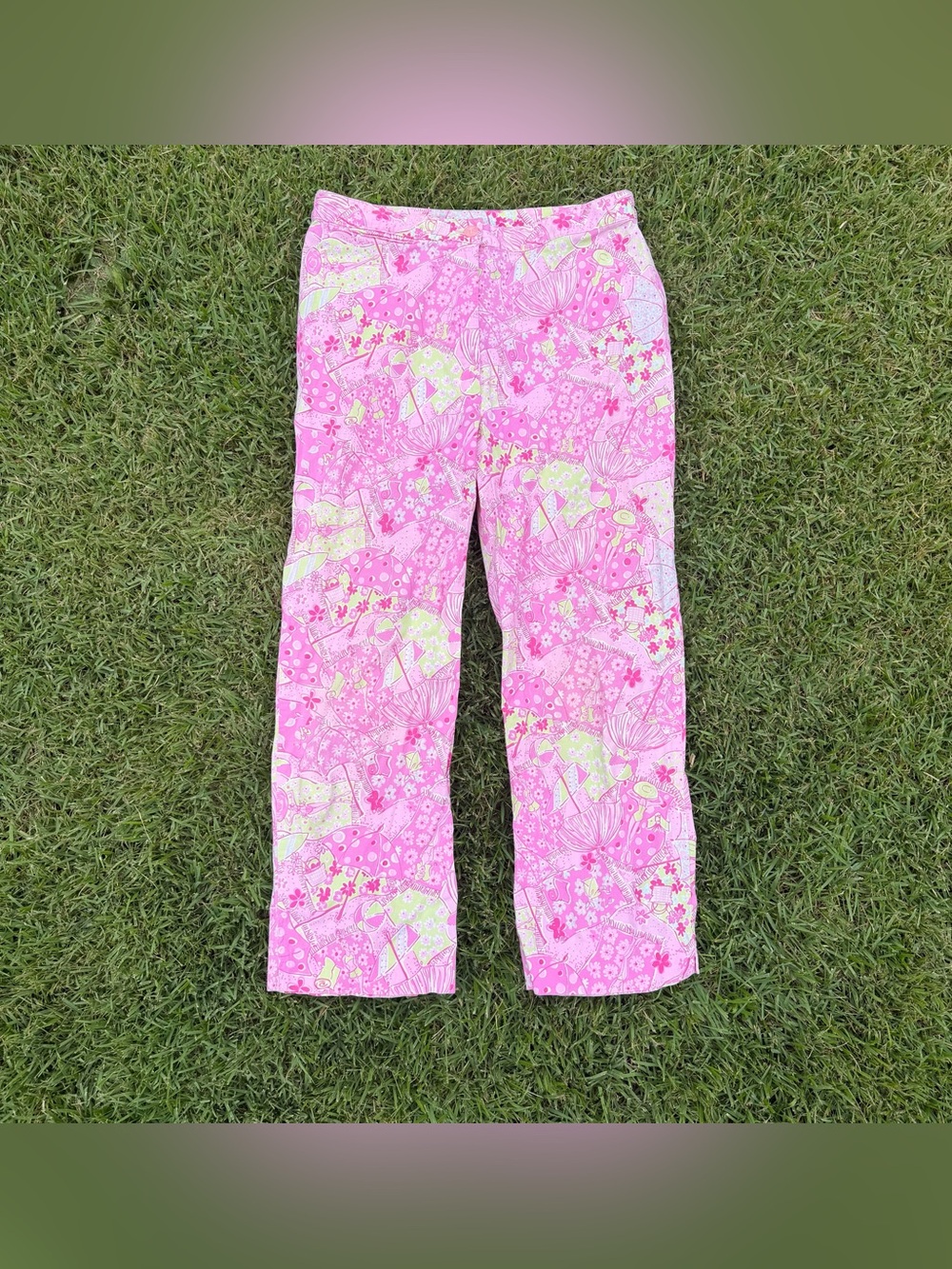 Vintage Lilly Pulitzer Beach Blanket Bingo Crop Pants, Size 6